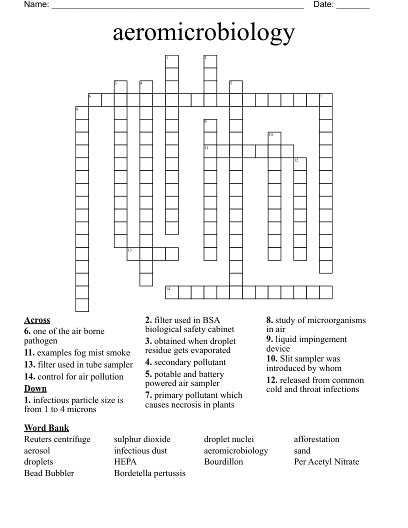 aeromicrobiology Crossword