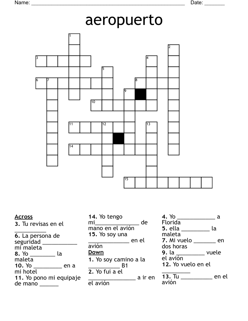 aeropuerto Crossword