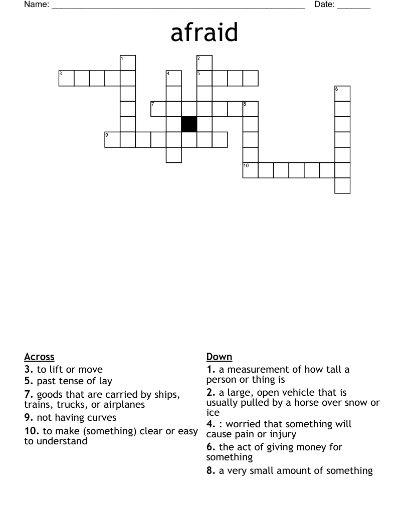 afraid Crossword
