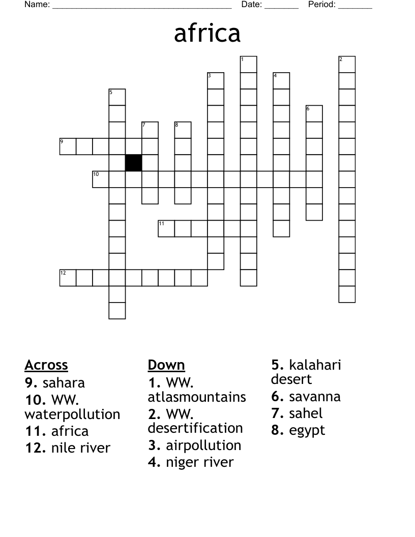 africa Crossword