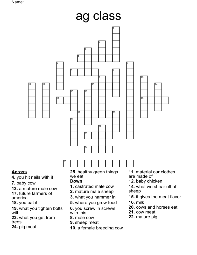 ag class Crossword