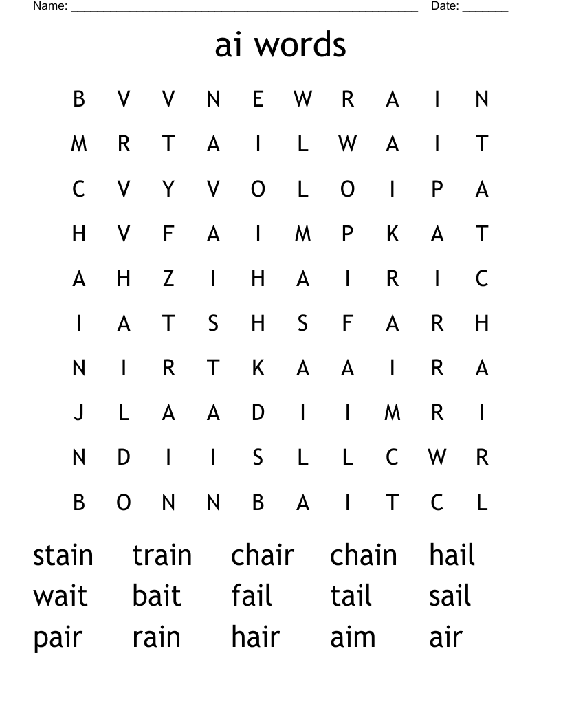 ai words Word Search