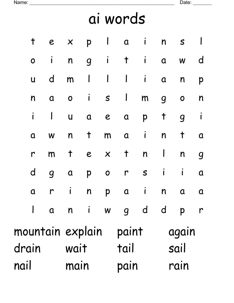 ai words  Word Search