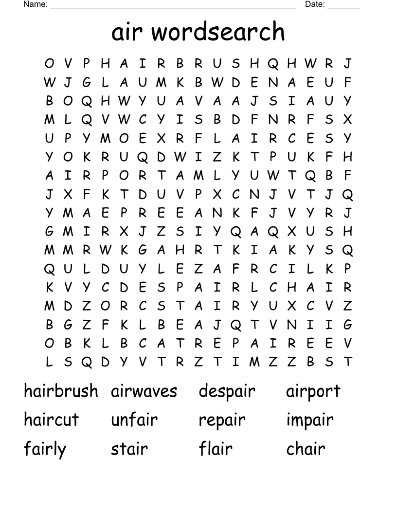 air wordsearch