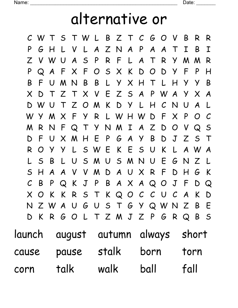 alternative or Word Search