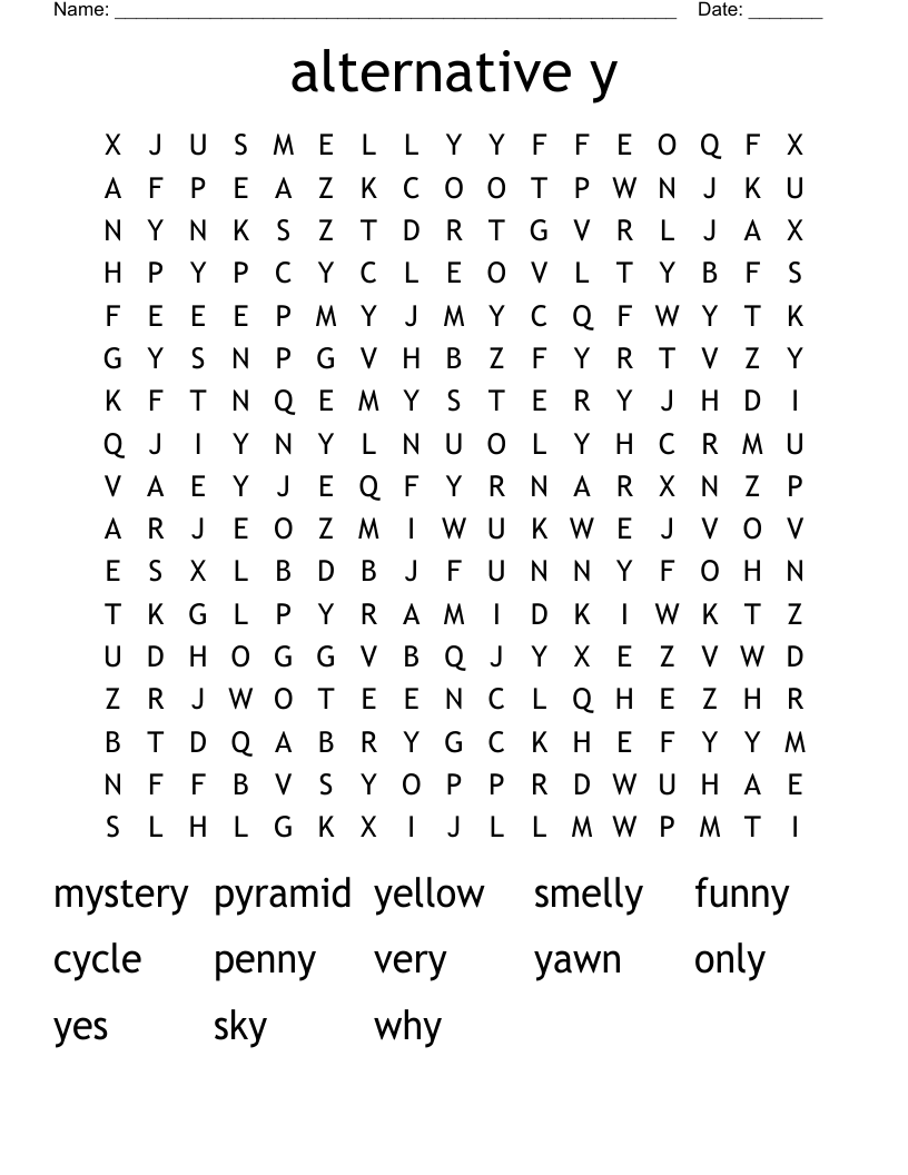 alternative y Word Search