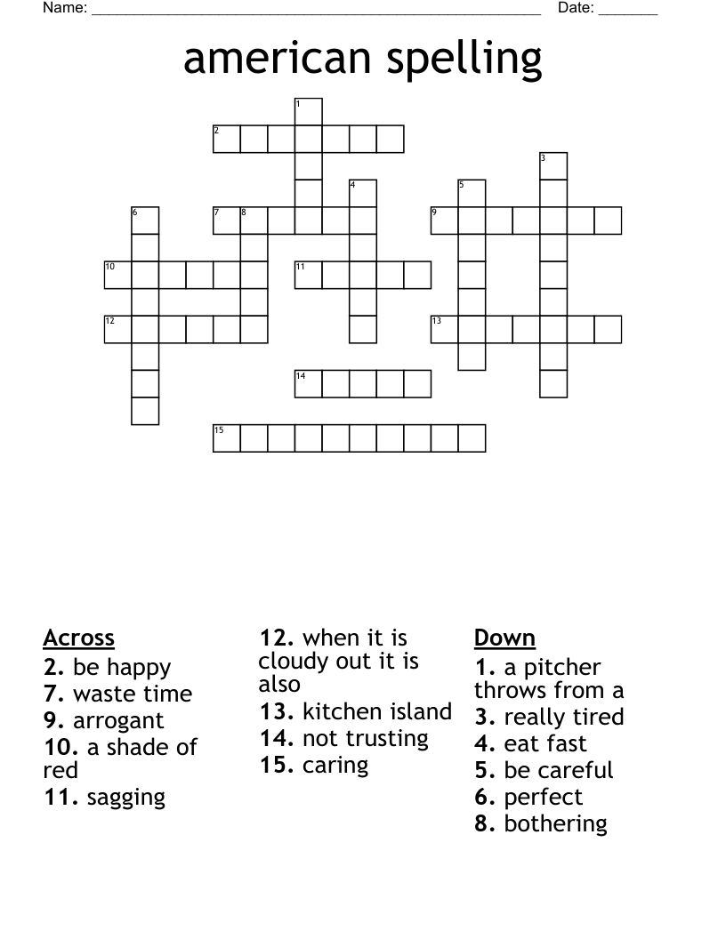 american spelling Crossword