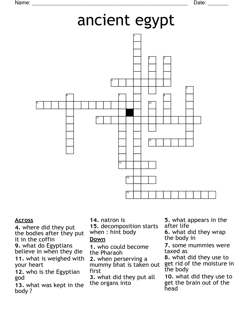 ancient egypt Crossword