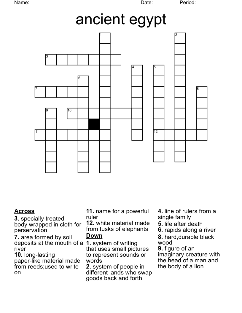 ancient egypt Crossword