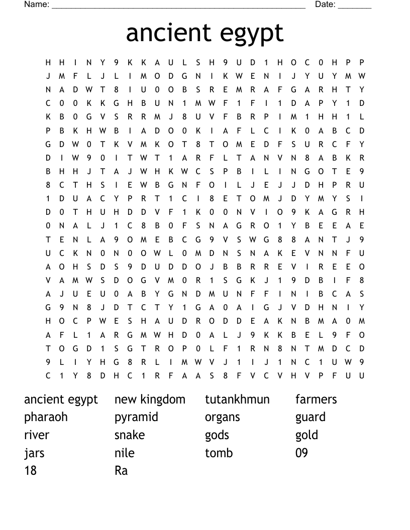 ancient egypt Word Search