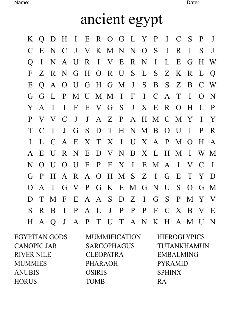 ancient egypt Word Search