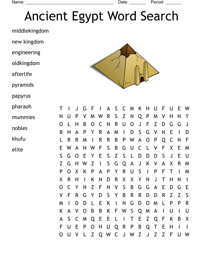Ancient Egypt Word Search