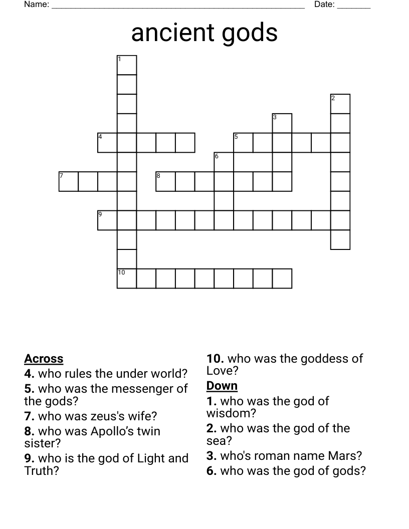 ancient gods Crossword