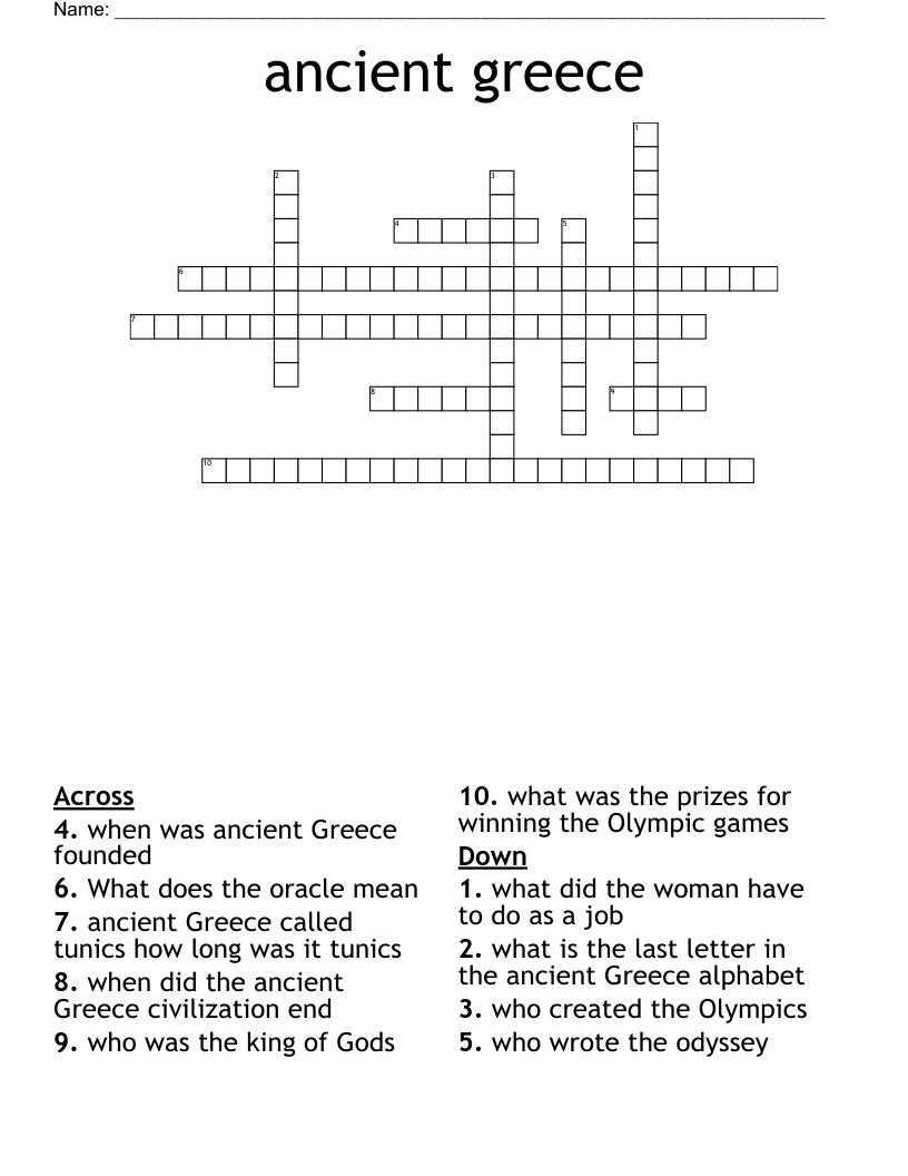 ancient greece Crossword