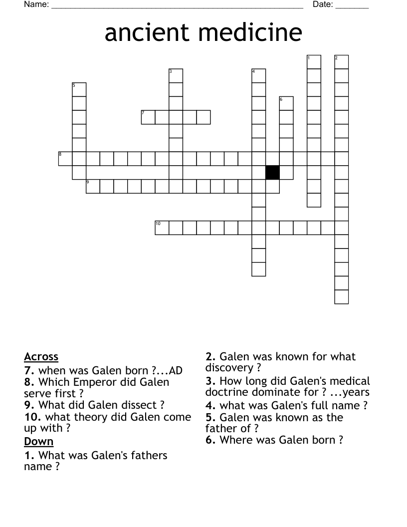 ancient medicine  Crossword