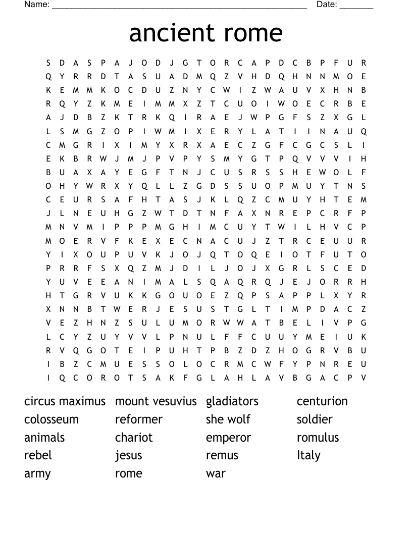 ancient rome Word Search