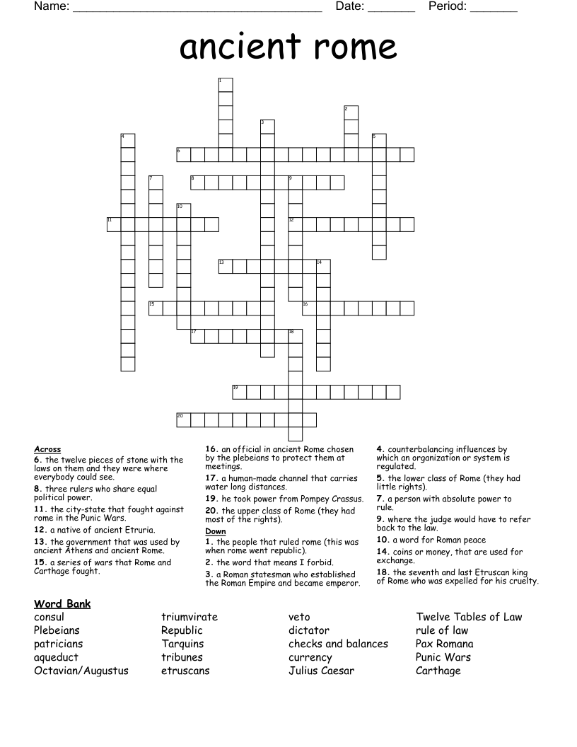 ancient rome  Crossword