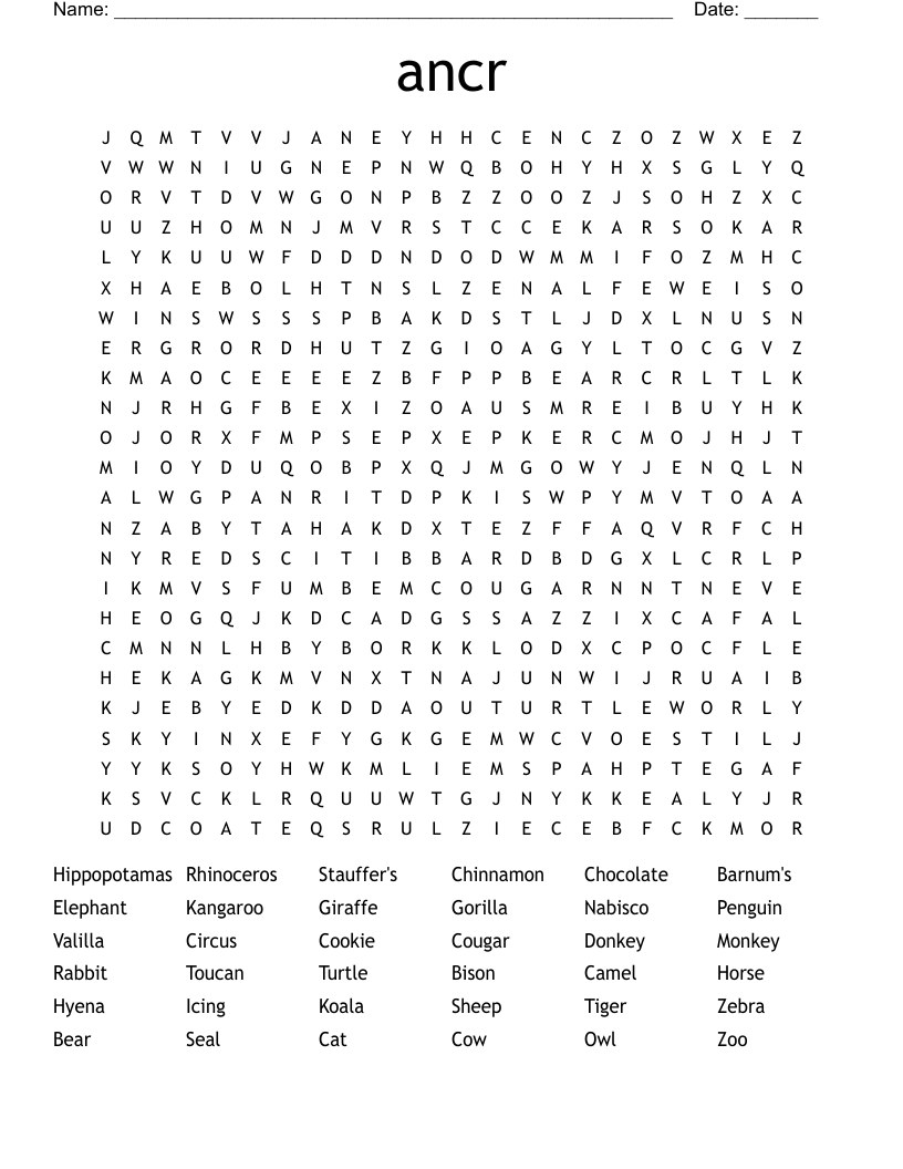 ancr Word Search