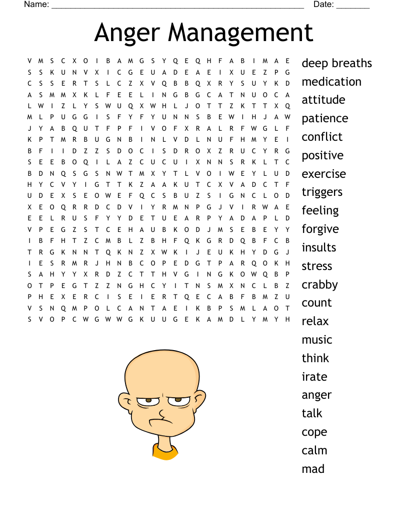 Anger Management Word Search