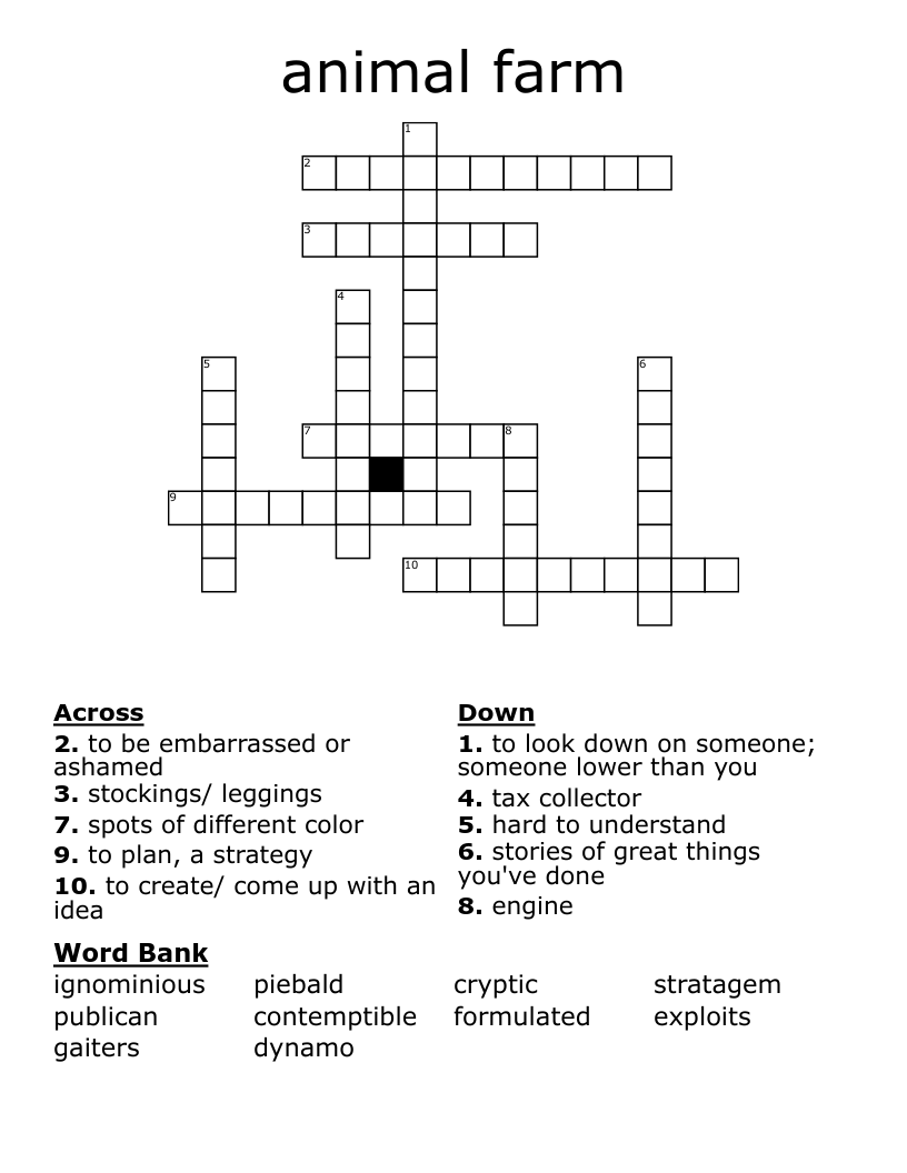 animal farm Crossword