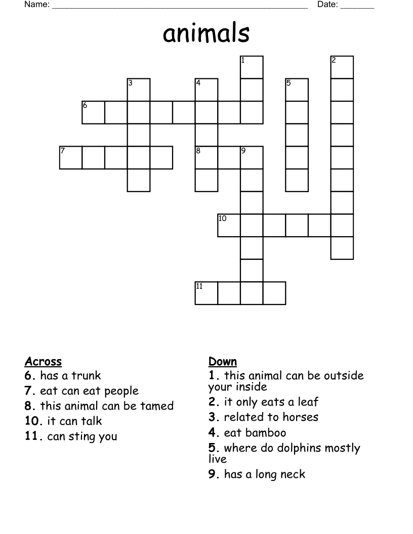 animals Crossword