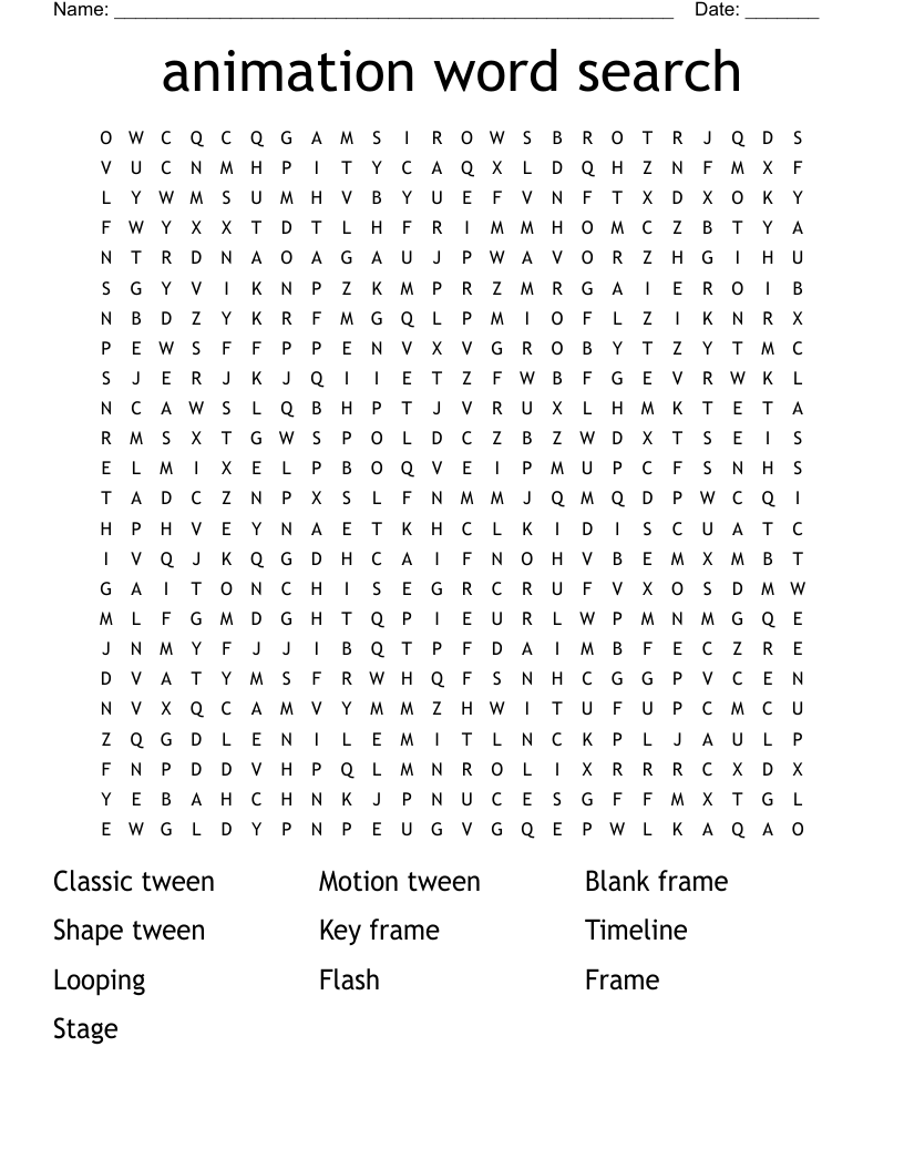 animation word search
