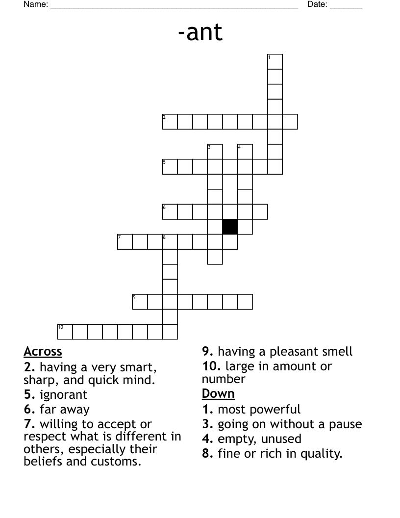-ant Crossword