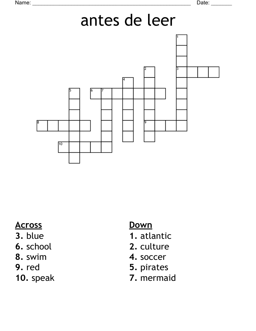 antes de leer Crossword