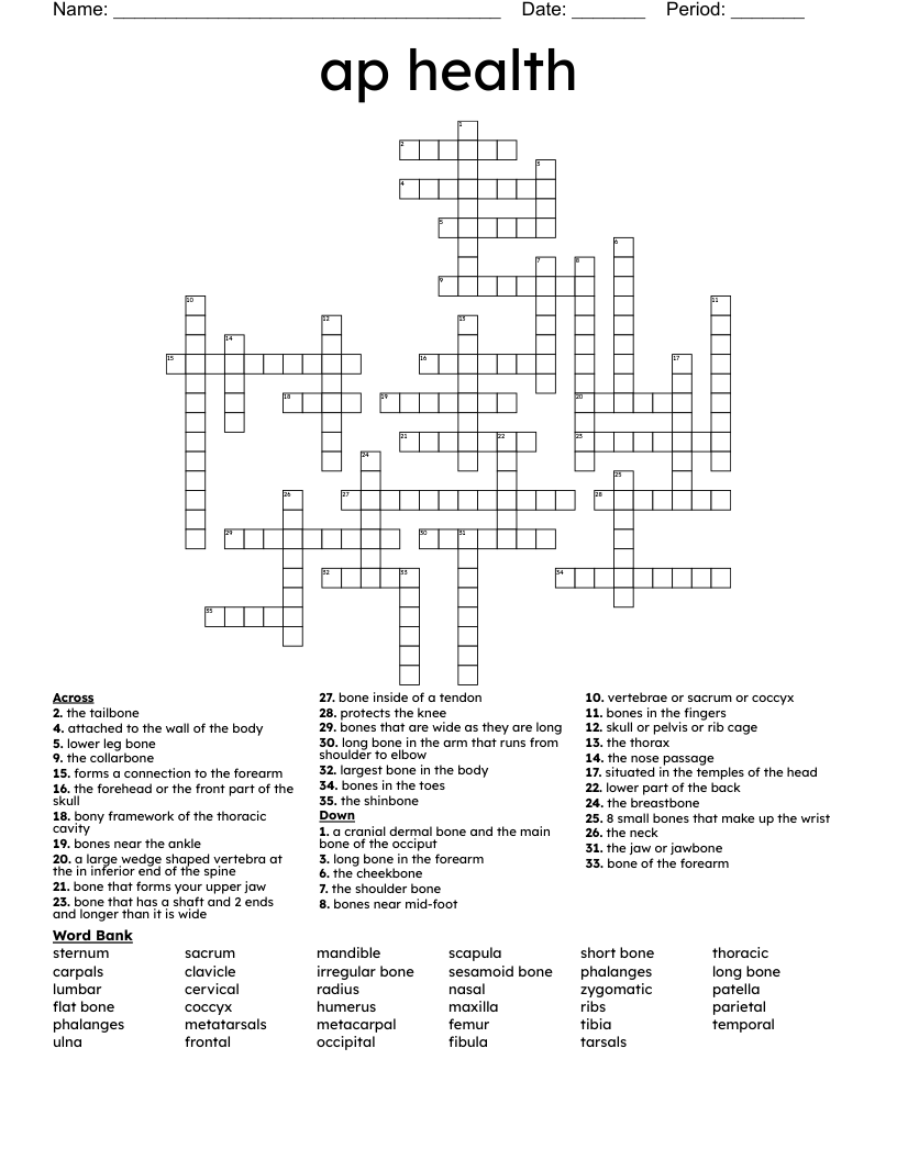 ap health Crossword