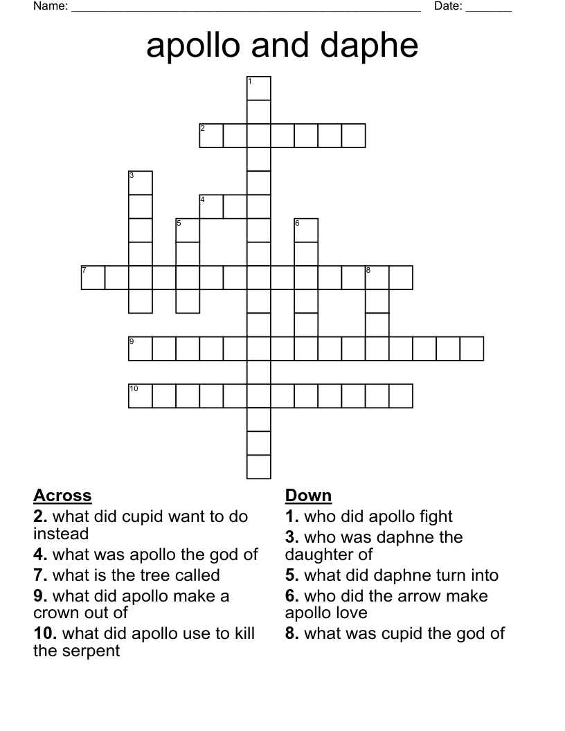 apollo and daphe  Crossword