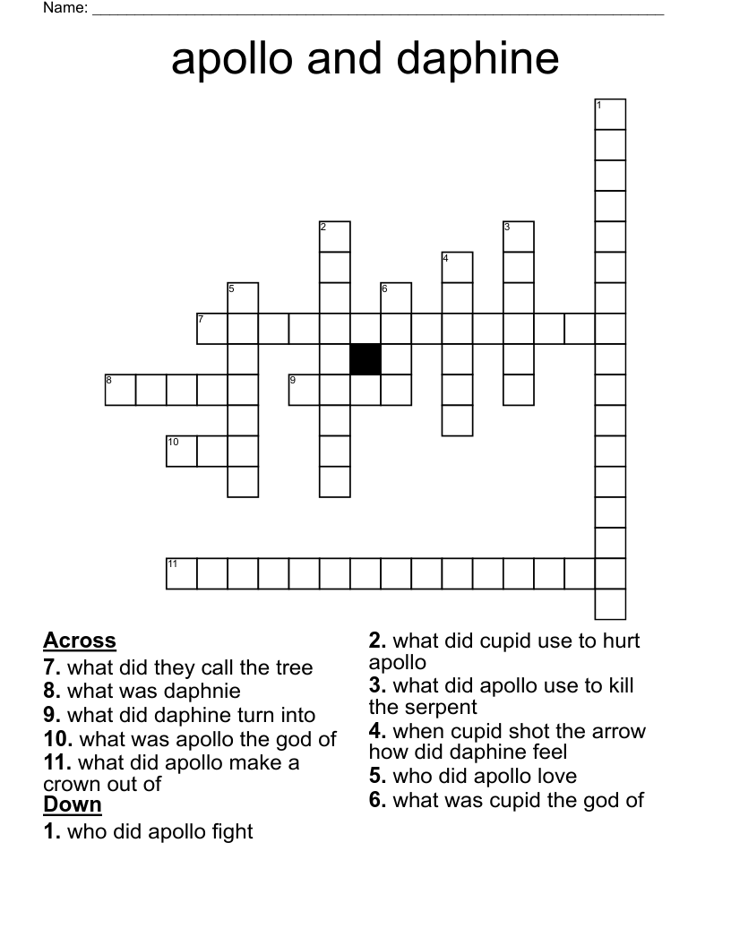 apollo and daphine  Crossword