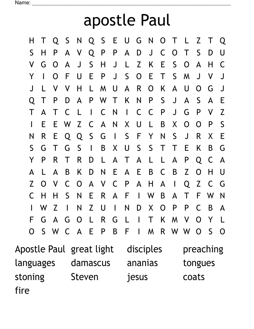 apostle Paul Word Search
