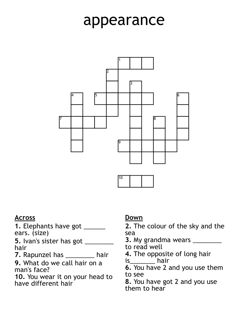 appearance Crossword