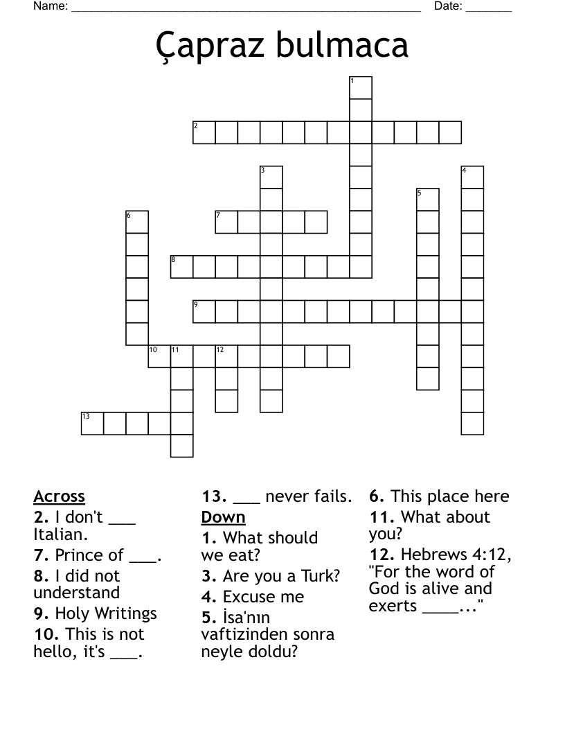 Çapraz bulmaca Crossword