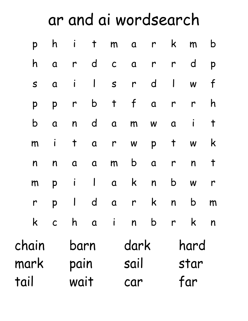 ar and ai wordsearch