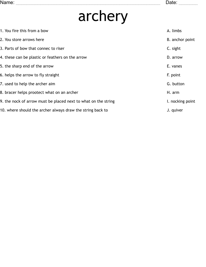 archery Worksheet