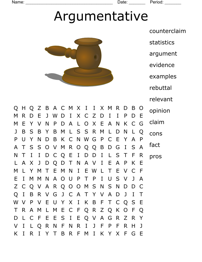 Argumentative Word Search