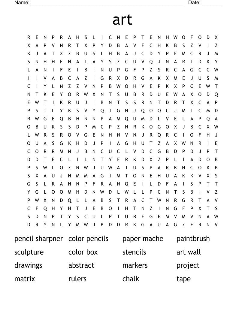 art Word Search