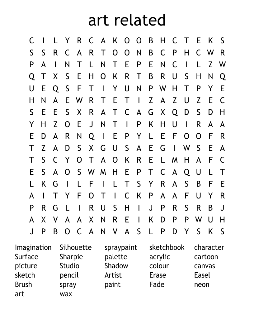 art related  Word Search