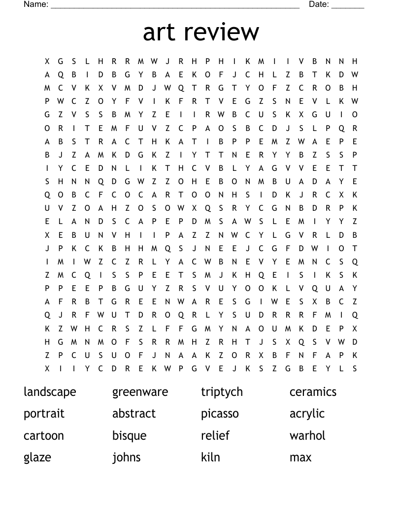 art review Word Search
