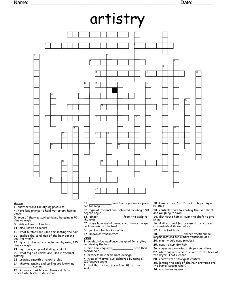 artistry Crossword
