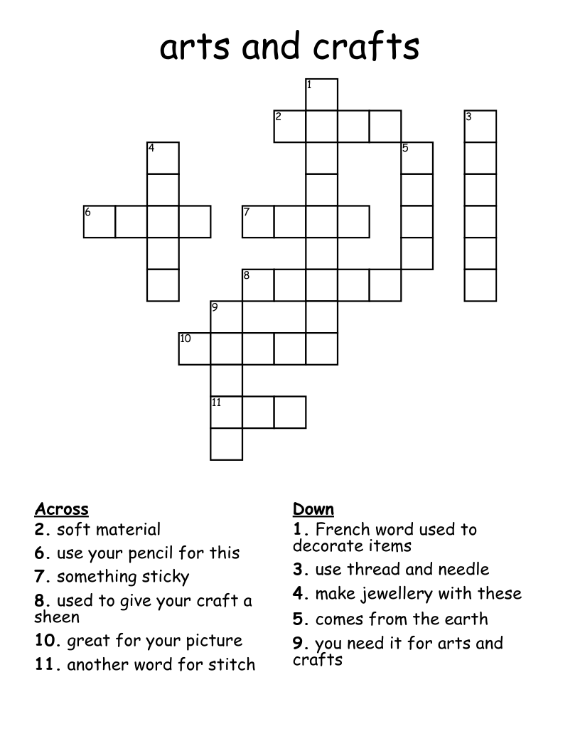 arts and crafts Crossword