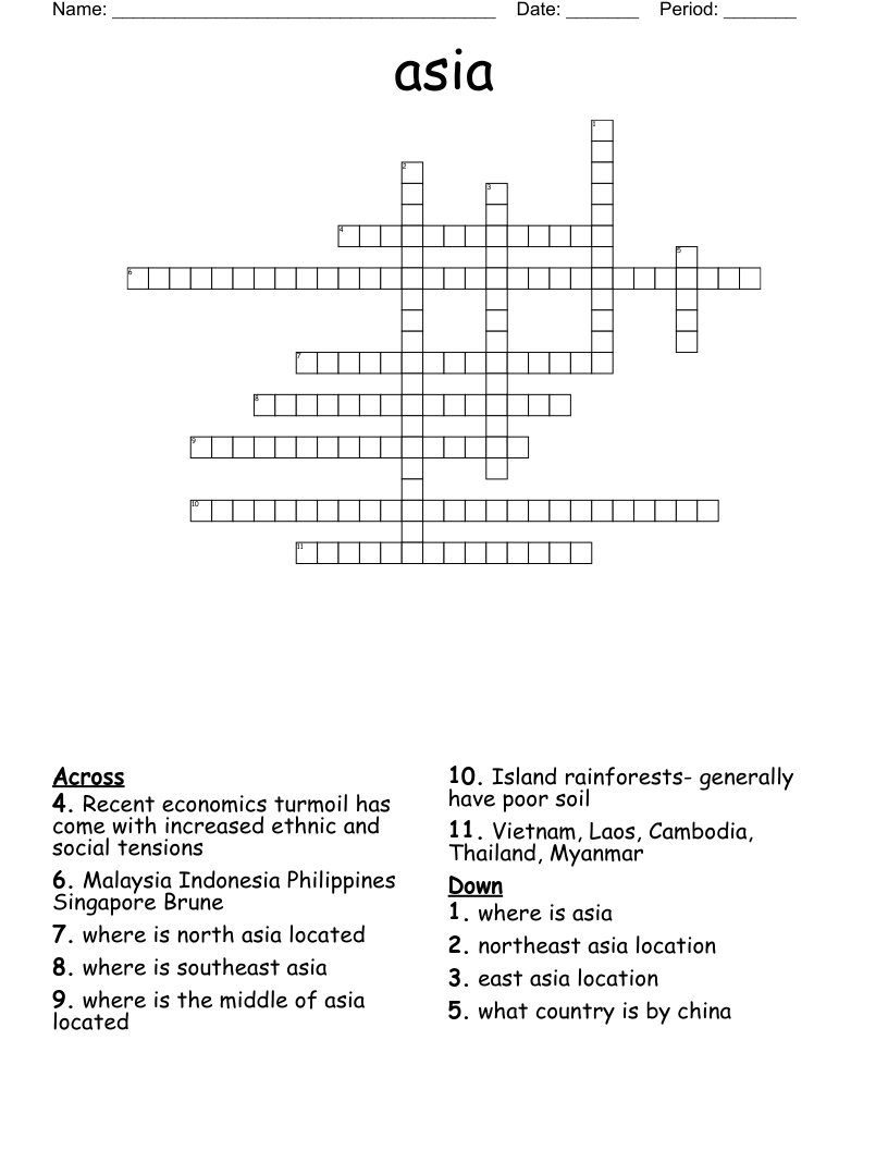 asia  Crossword