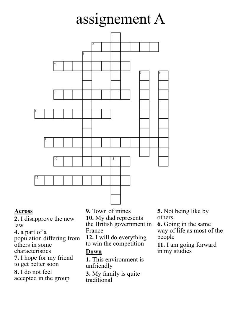 assignement A Crossword