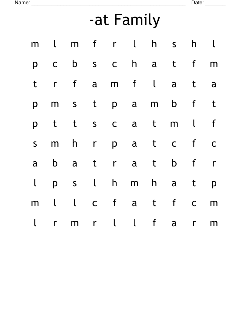 -at Family Word Search