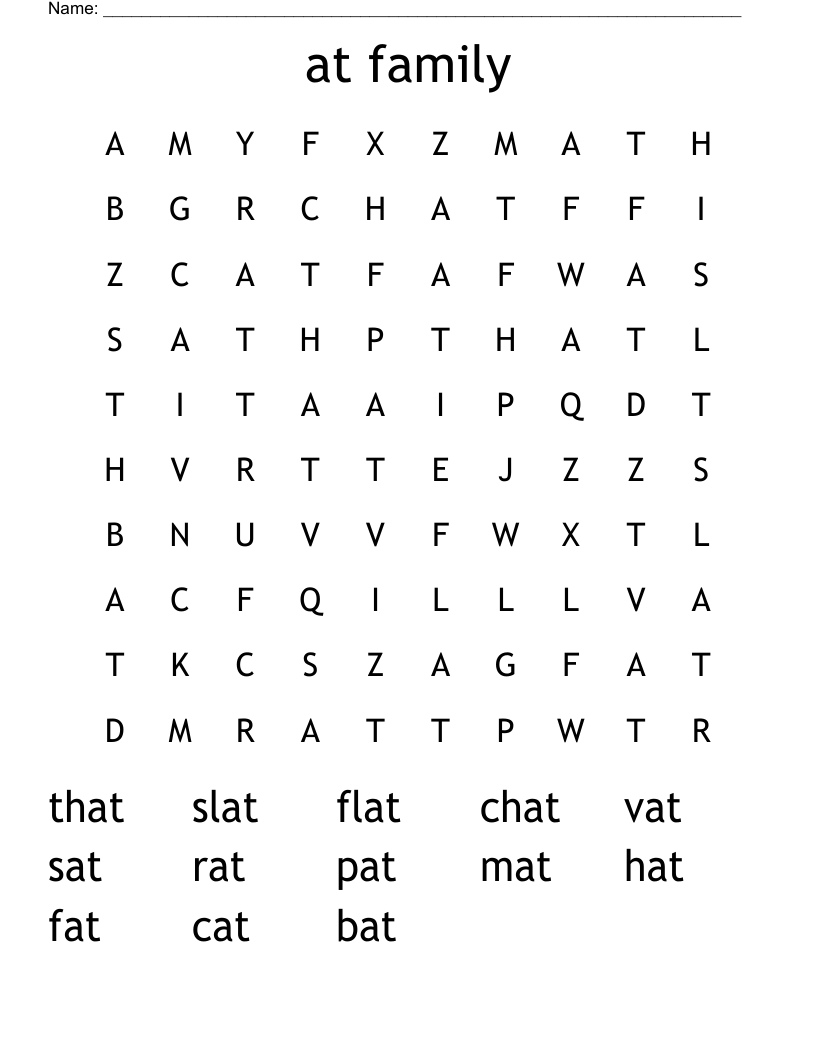at family Word Search