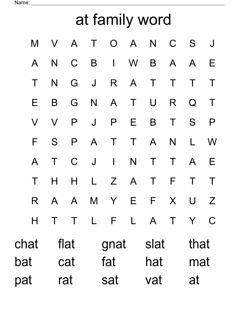 at family word Word Search