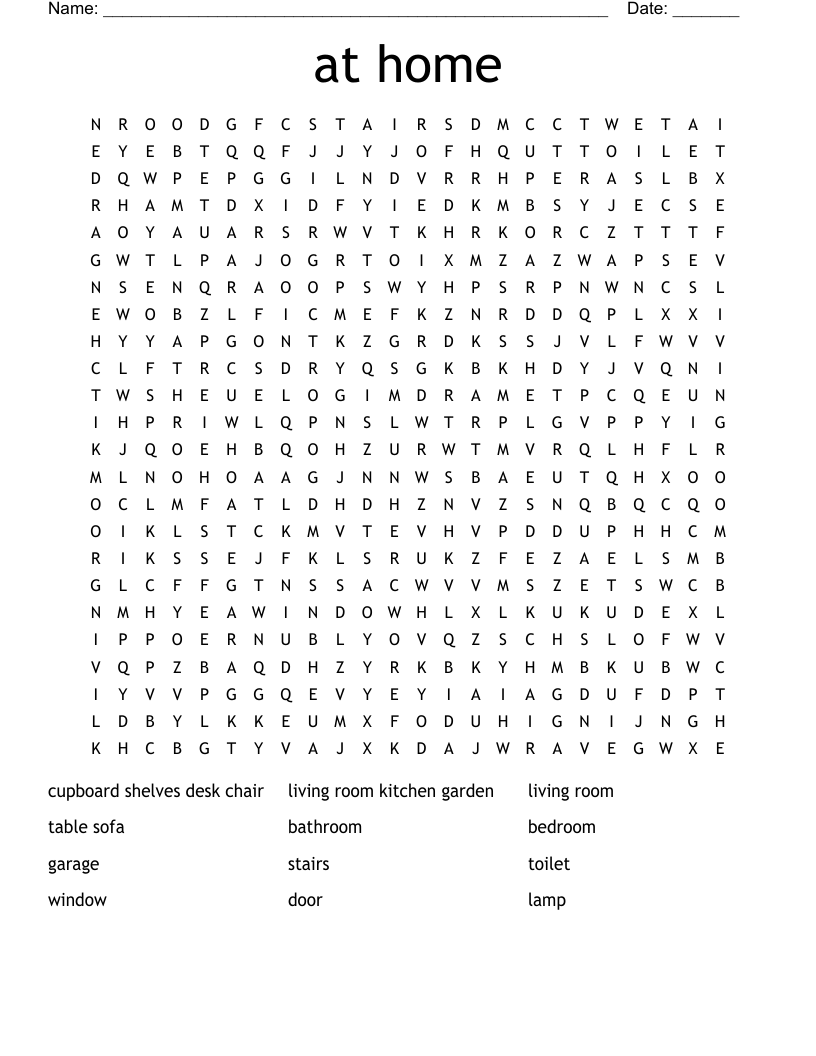 at home Word Search