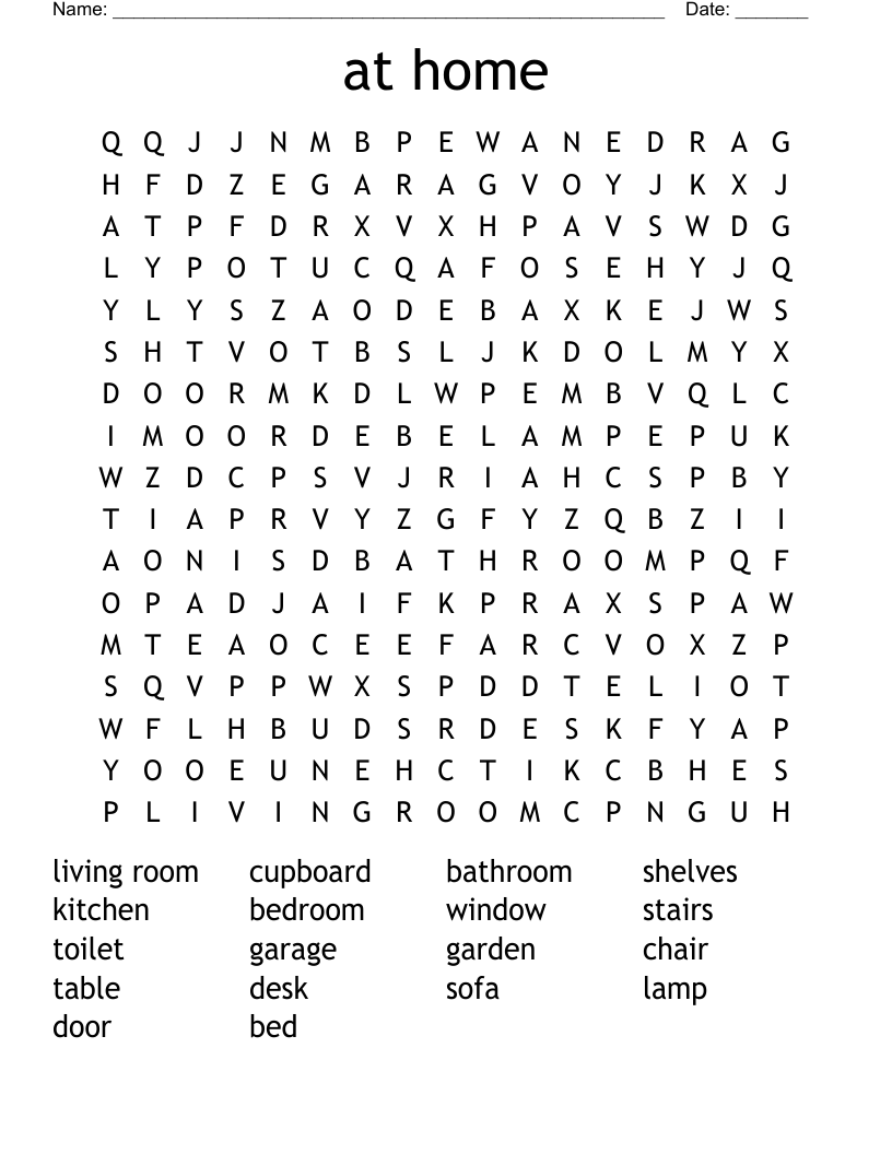 at home Word Search