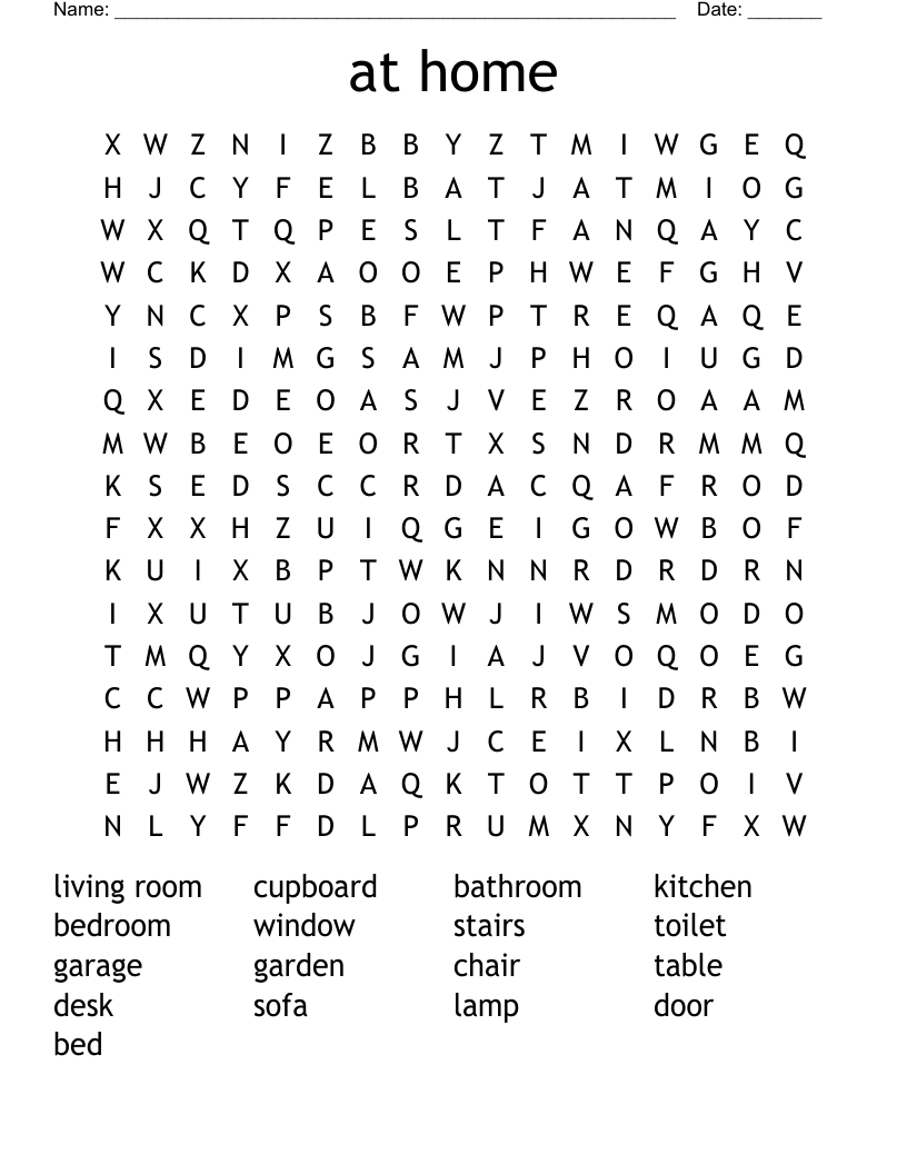 at home Word Search